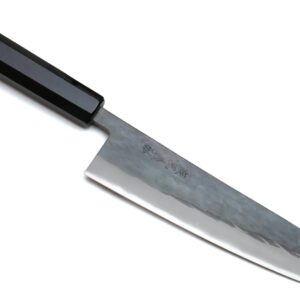 Yoshihiro Kurouchi Black-Forged Blue Steel Stainless Clad Gyuto Chefs Knife Ebony Handle (8.25» (210mm) & No Saya)