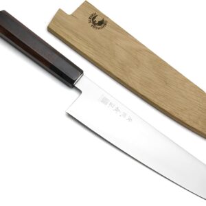 Yoshihiro AUS10 Ice Hardened Stainless Steel Kiritsuke Japanese Chef Knife Rosewood Handle (8.25» (210mm))