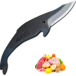 Yoshihiro Kujira Whale Shaped Japanese Utility Knife High Carbon Steel Kurouchi Finish Hand Forged Novelty Gift Made in Japan Type C